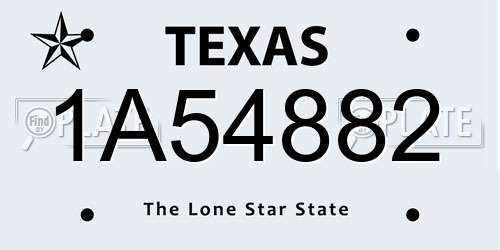 1A54882 Texas License Plate