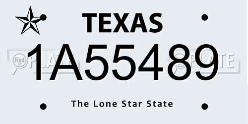 1A55489 Texas License Plate