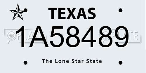 1A58489 Texas License Plate