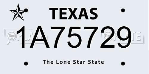 1A75729 Texas License Plate