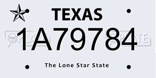 1A79784 Texas License Plate