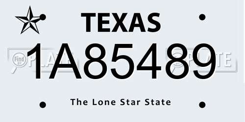 1A85489 Texas License Plate