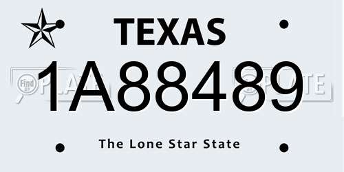 1A88489 Texas License Plate