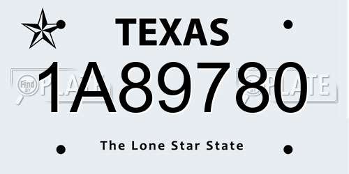 1A89780 Texas License Plate