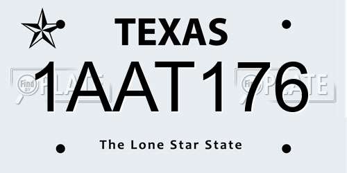 1AAT176 Texas License Plate