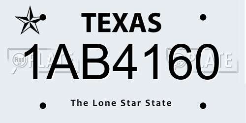 1AB4160 Texas License Plate