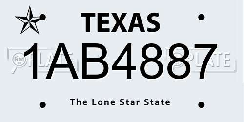 1AB4887 Texas License Plate
