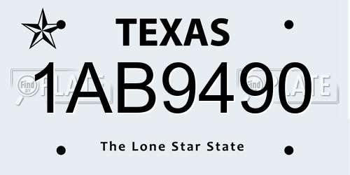 1AB9490 Texas License Plate