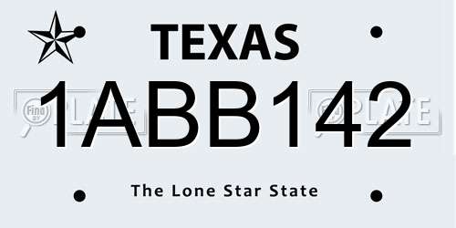 1ABB142 Texas License Plate