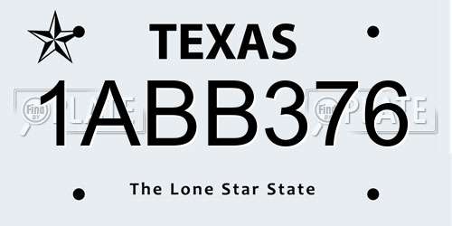 1ABB376 Texas License Plate