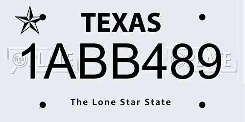 1ABB489 Texas License Plate