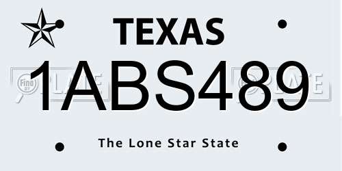1ABS489 Texas License Plate