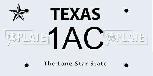 1AC Texas License Plate
