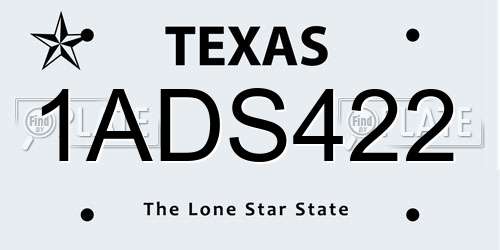 1ADS422 Texas License Plate