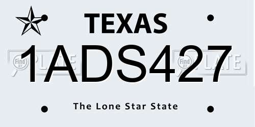 1ADS427 Texas License Plate