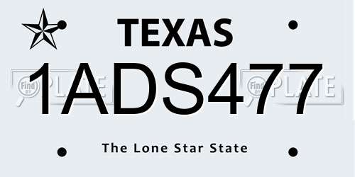 1ADS477 Texas License Plate