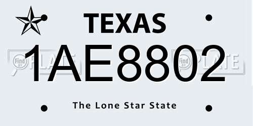 1AE8802 Texas License Plate