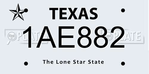 1AE882 Texas License Plate