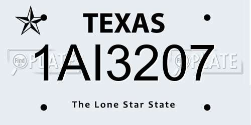 1AI3207 Texas License Plate