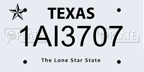 1AI3707 Texas License Plate