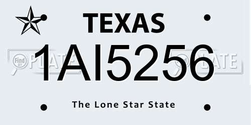 1AI5256 Texas License Plate