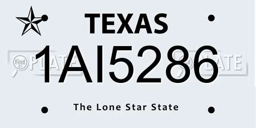 1AI5286 Texas License Plate