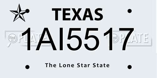 1AI5517 Texas License Plate