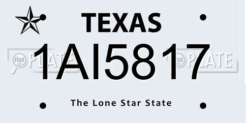 1AI5817 Texas License Plate