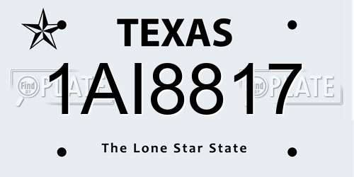 1AI8817 Texas License Plate