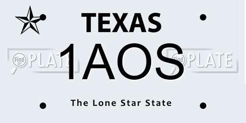 1AOS Texas License Plate