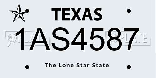 1AS4587 Texas License Plate