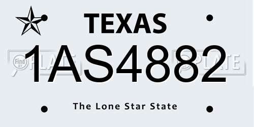 1AS4882 Texas License Plate
