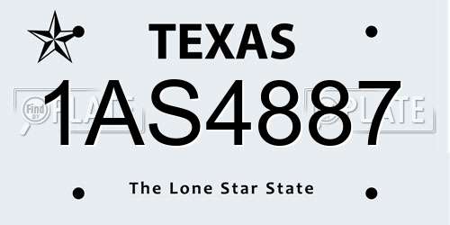 1AS4887 Texas License Plate