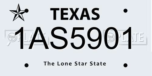 1AS5901 Texas License Plate