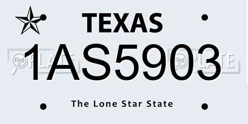 1AS5903 Texas License Plate