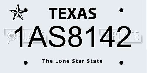 1AS8142 Texas License Plate