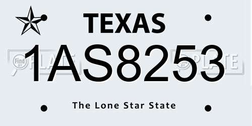1AS8253 Texas License Plate