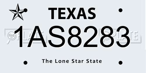1AS8283 Texas License Plate