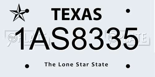 1AS8335 Texas License Plate