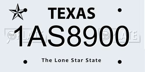 1AS8900 Texas License Plate