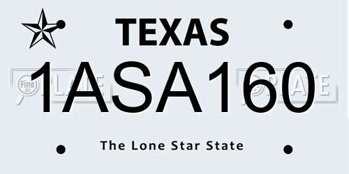 1ASA160 Texas License Plate
