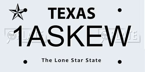 1ASKEW Texas License Plate