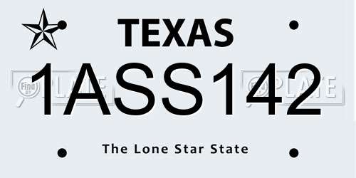 1ASS142 Texas License Plate