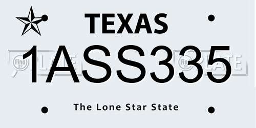 1ASS335 Texas License Plate