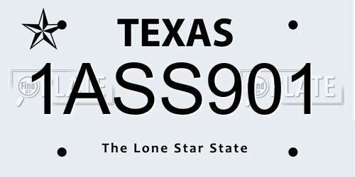 1ASS901 Texas License Plate