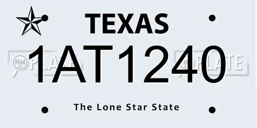 1AT1240 Texas License Plate