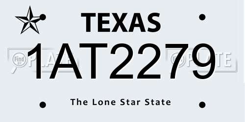 1AT2279 Texas License Plate