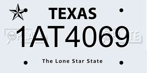 1AT4069 Texas License Plate