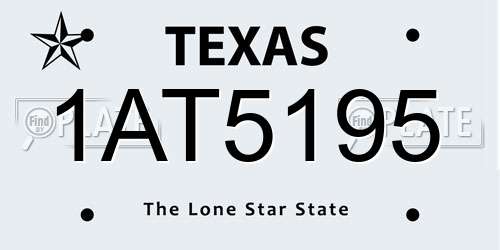 1AT5195 Texas License Plate