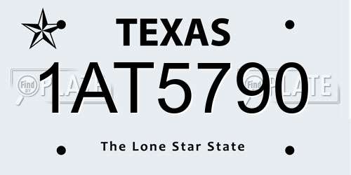 1AT5790 Texas License Plate
